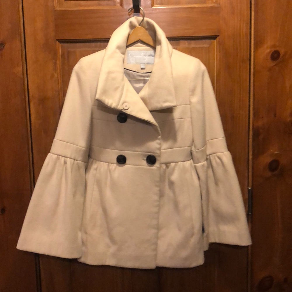 Jessica Simpson cream winter jacket. Size small.